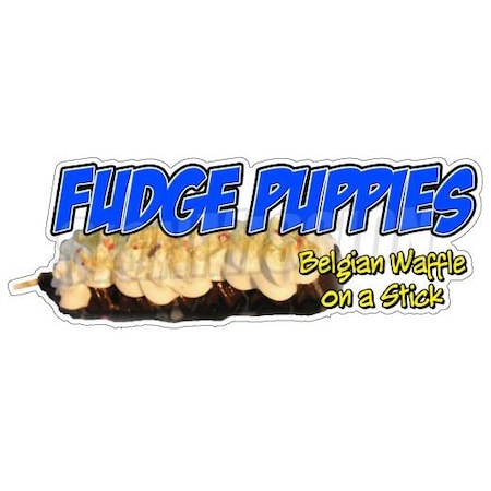 Signmission FUDGE PUPPIES Concession Decal belgiam waffle food sign cart trailer stand, D-DC-24-Fudge Puppies D-DC-24-Fudge Puppies